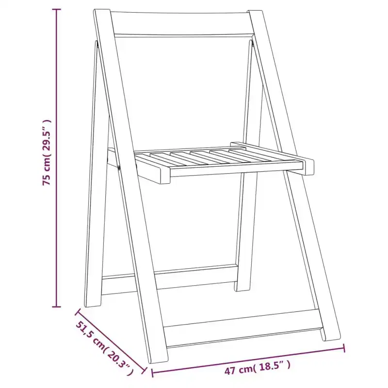 vidaXL Folding Garden Chairs Made from Solid Acacia Wood for Outdoors