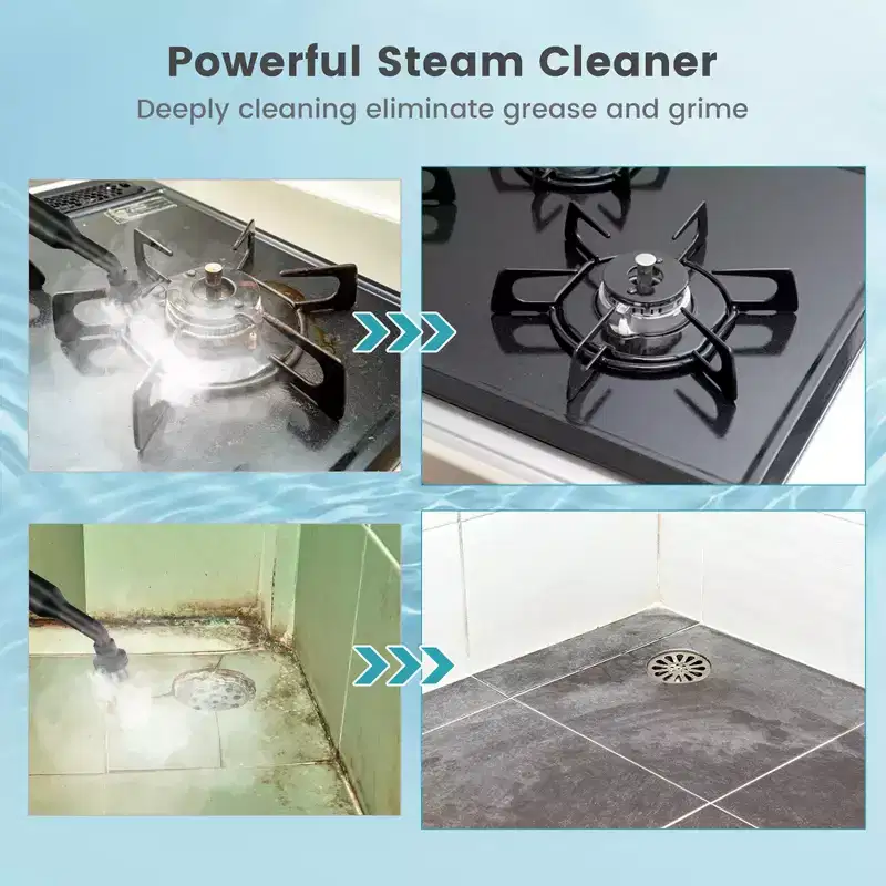 Costway 1400W Multipurpose Handheld Steam Cleaner Steam Mop with 14 Accessories Blue/Green