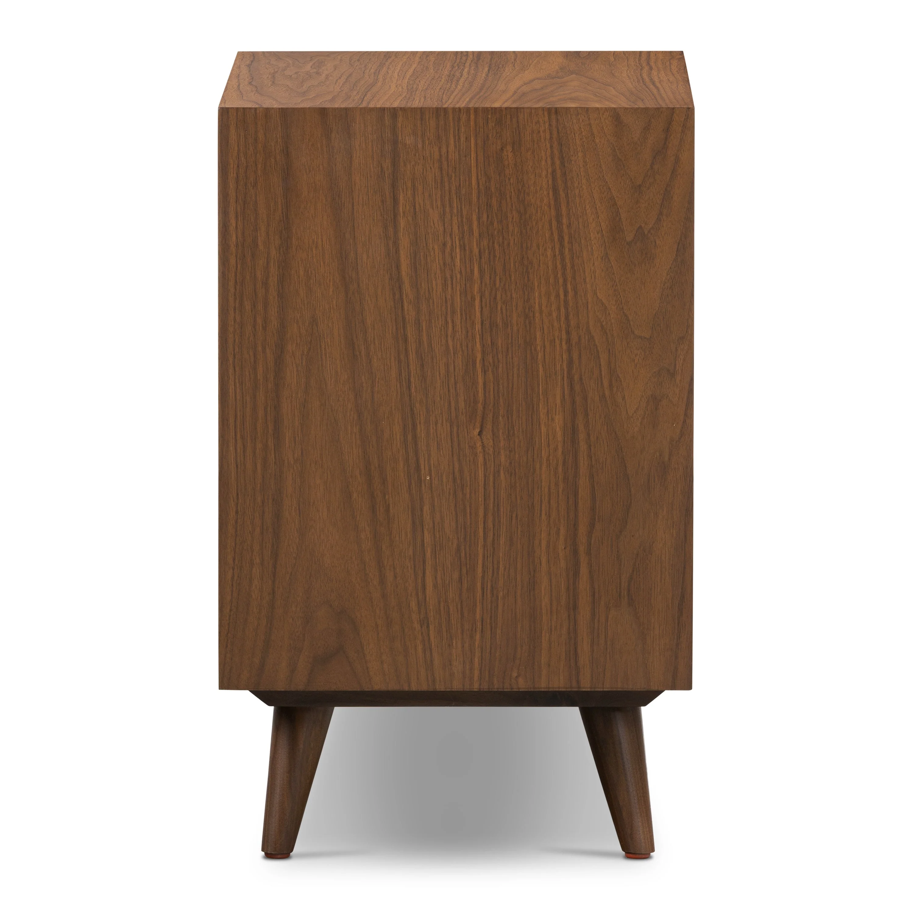 Mid-Century Modern Walnut Walnut Wood Nightstand with Solid Walnut