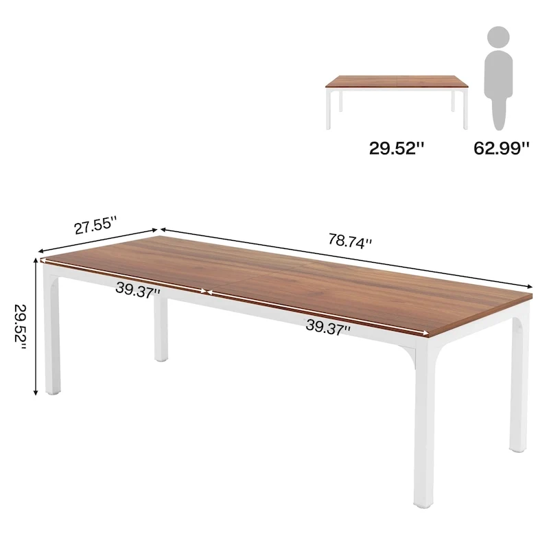 78.74 inch Extra Long 2 Person Double Computer Desk for Home Office