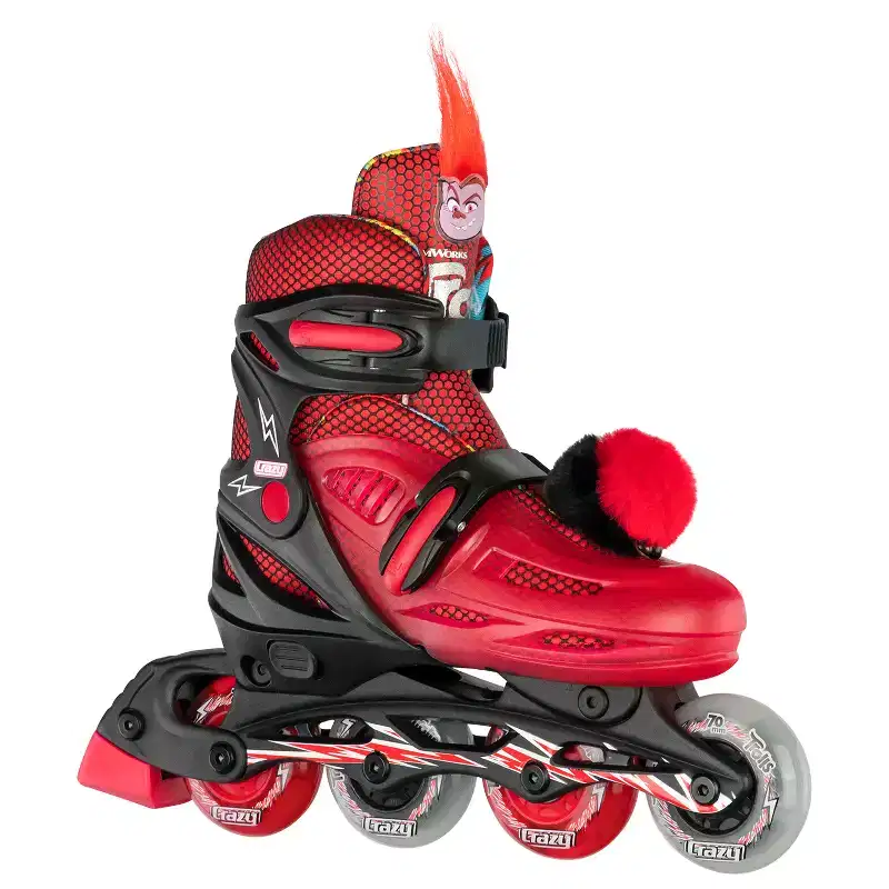 Crazy Skates Trolls Size Adjustable Inline Skates - Featuring Poppy From The Trolls Move