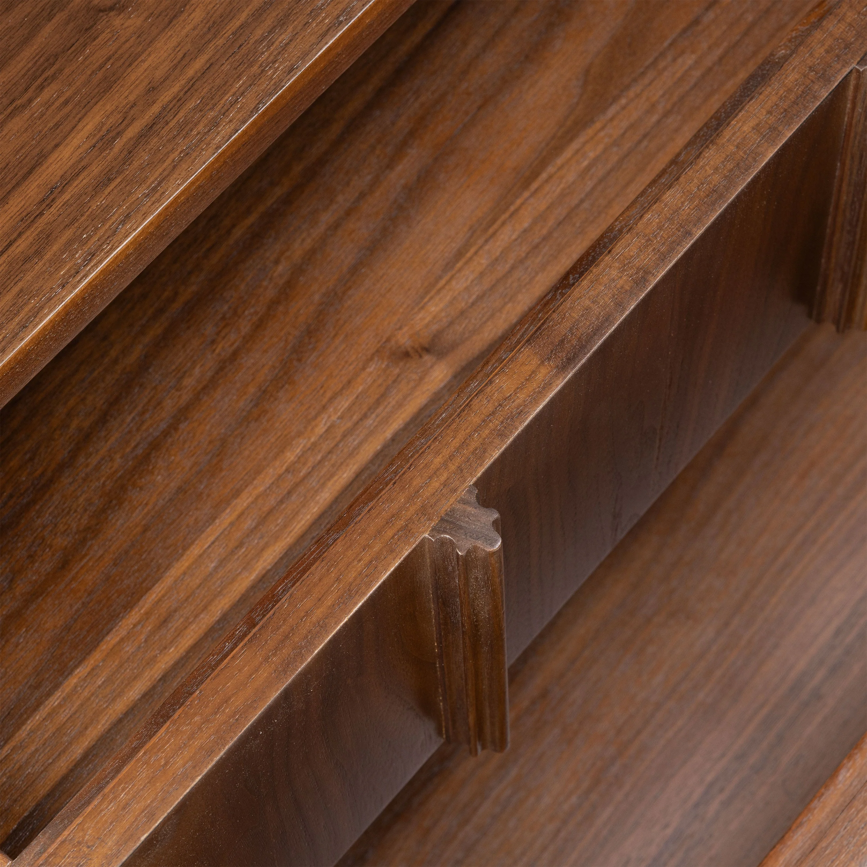 Mid-Century Modern Walnut Walnut Wood Nightstand with Solid Walnut