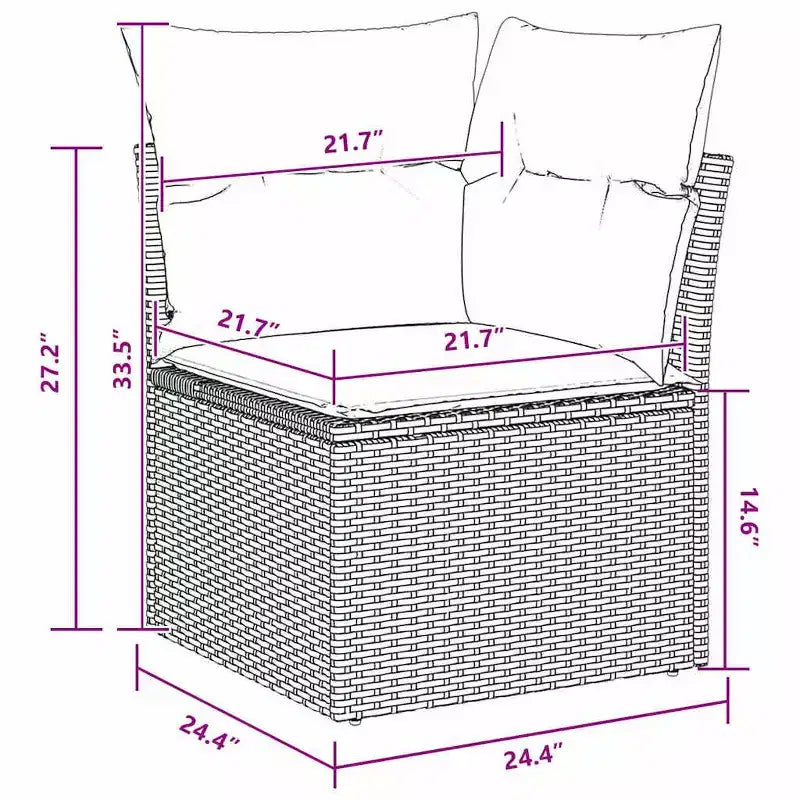 vidaXL Garden Sofa Set with Cushion 8 pcs Brown Poly rattan