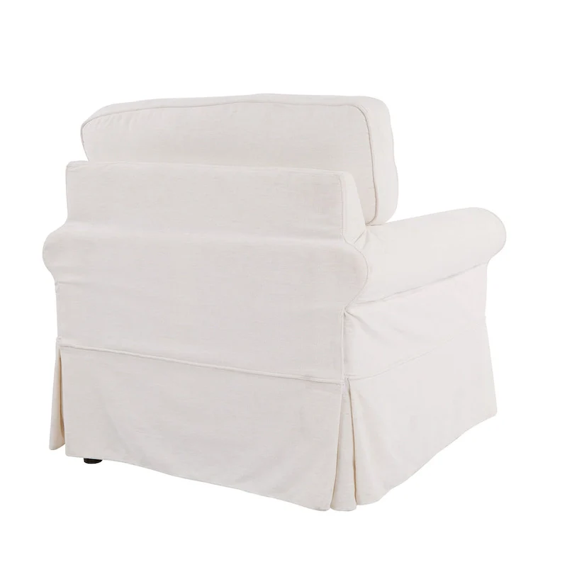 Arm Chair with Removable Washable Slip Cover – Solid Wood Frame, 3 Colors