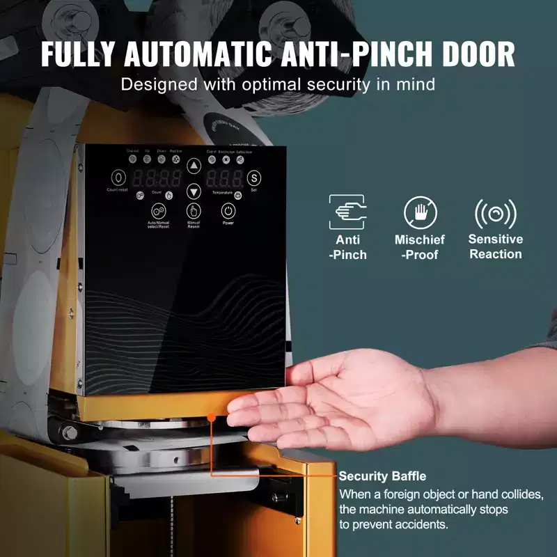 VEVOR Fully Automatic Cup Sealing Machine, 500-650 Cups/H, Cup Sealer Machine for 190 mm Tall & 90/95 mm Cup, with Digital Control LCD Panel, Gold