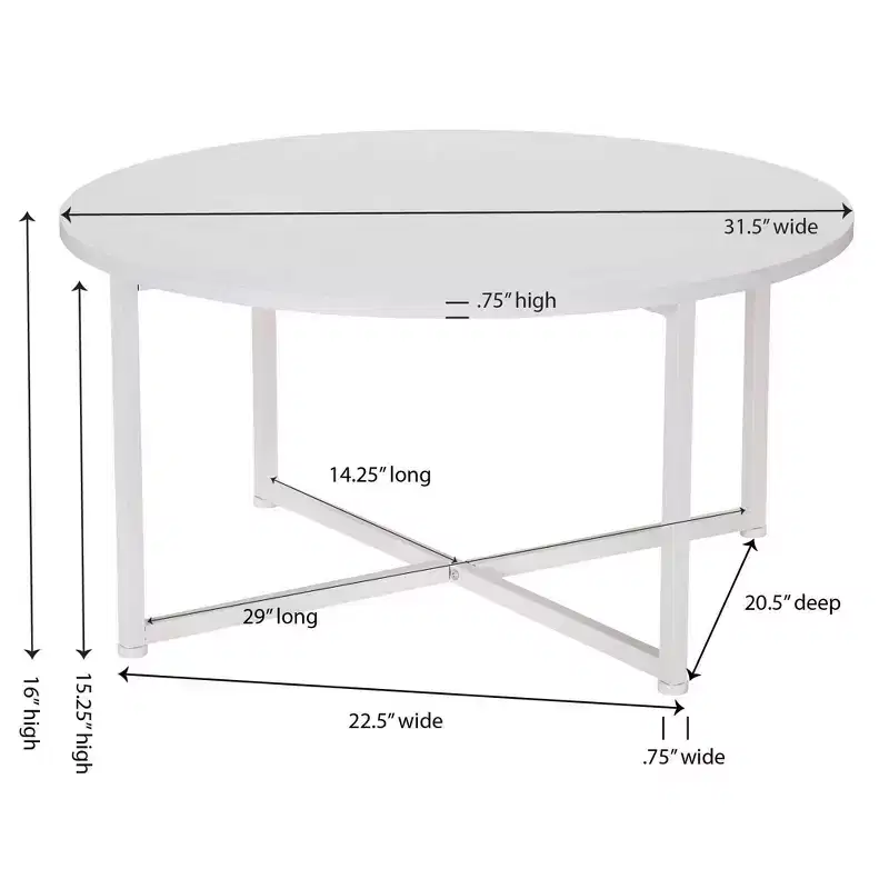 Household Essentials Jamestown Round Coffee Table