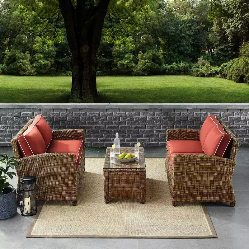 Bradenton 3pc Outdoor Wicker Seating Set - Crosley