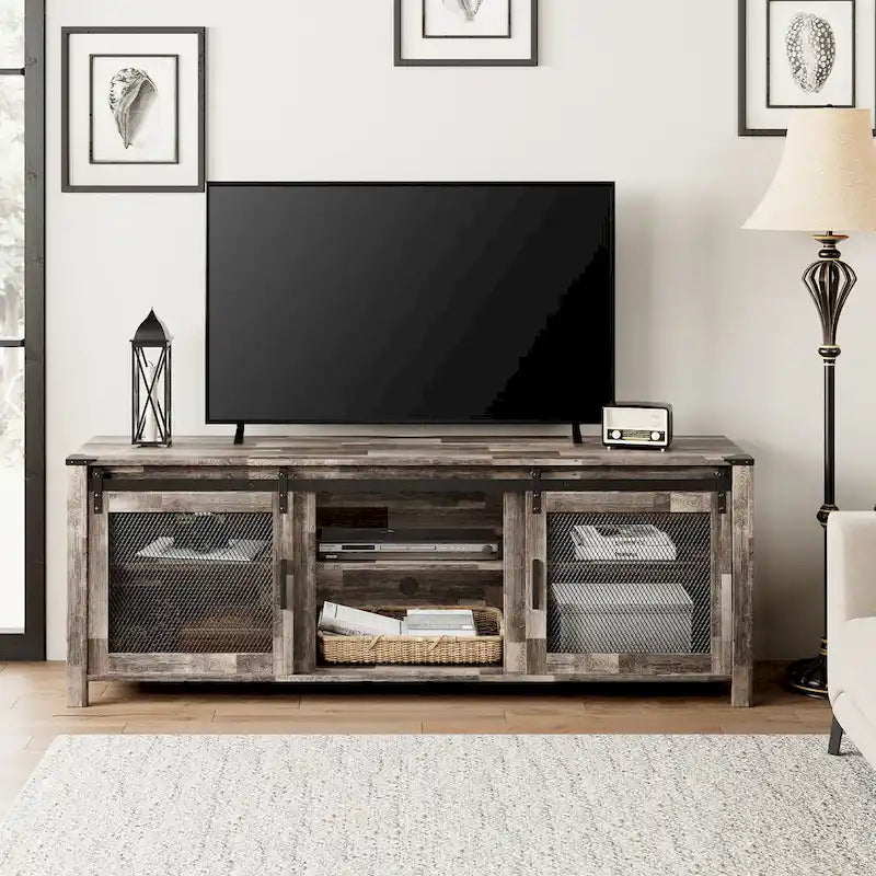 3-Sided Glass Electric Fireplace Insert – Gray & Blue Light / Black, Freestanding or Insert, 18 or 36 Inch