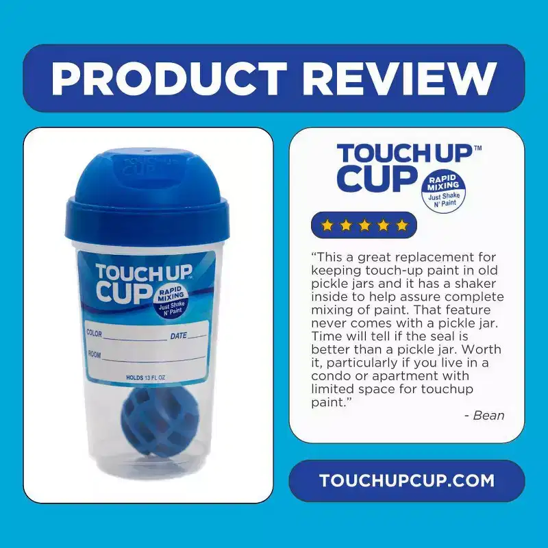 TOUCH UP CUP 2pk: Paint Accessories for Wall Touch-Up & Rollers Kit, 1 Year Warranty