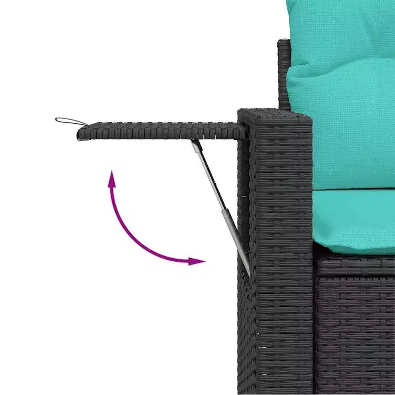 vidaXL 9 Piece Garden Sofa Set with Cushions Grey Poly Rattan