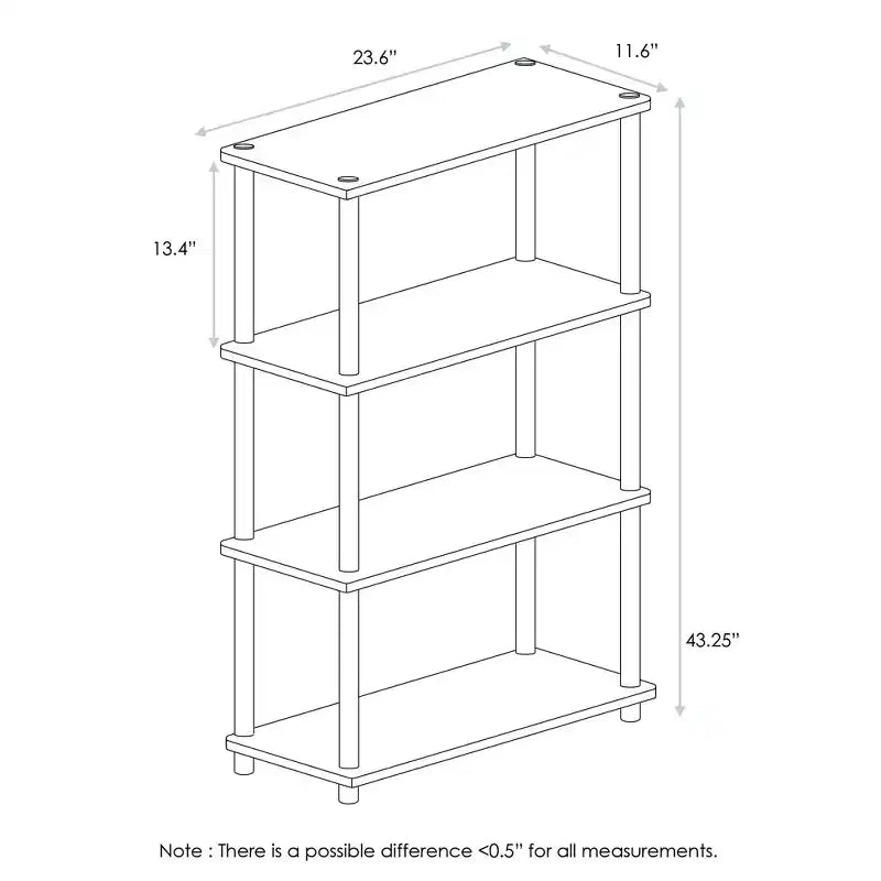 4-Tier Ladder Decorative Bookshelf �C Open Multipurpose Shelf, Dark Walnut
