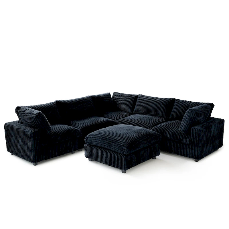 Cloud Corner Sofa Soft Plush Upholstered Modular Sectional Sofa Down Filled Living Room Couch
