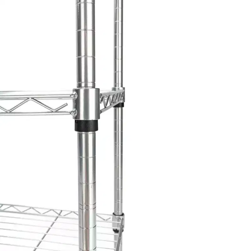 Karl Home 3 Layer Adjustable Kitchen Bakers Rack Microwave Oven Stand Storage Cart, Silver Powder
