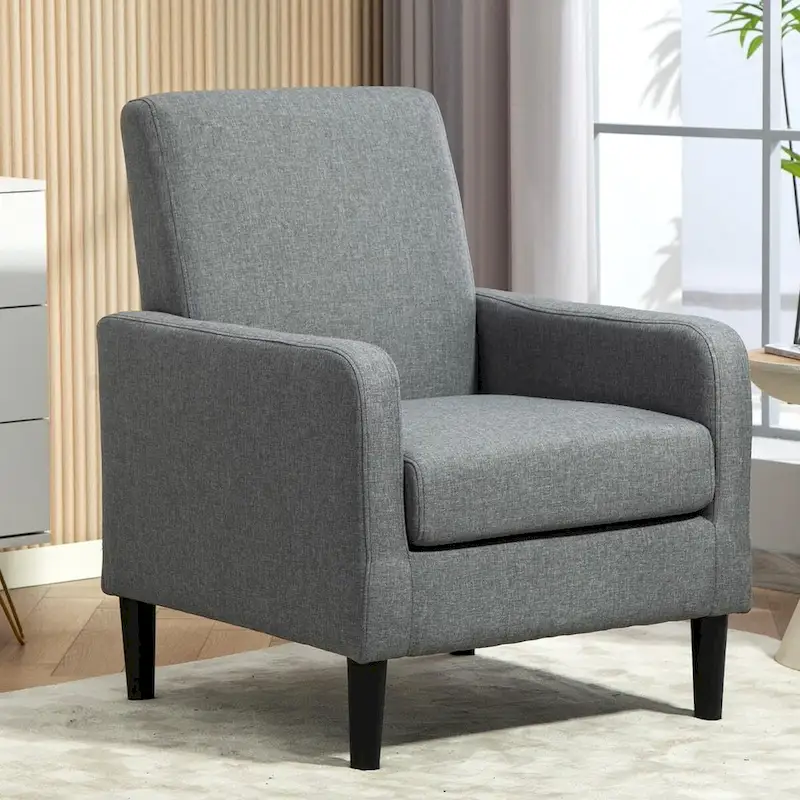 Accent Armchair with Solid Wood Frame and Padded Seat