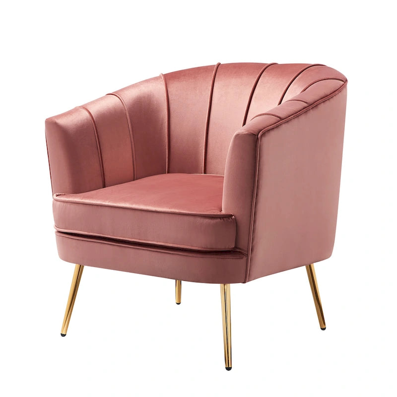 Contemporary Upholstered Accent Chair – Blue / Pink / Orange / Lilac / Green / Purple, Mid-Century Style, Seats 1