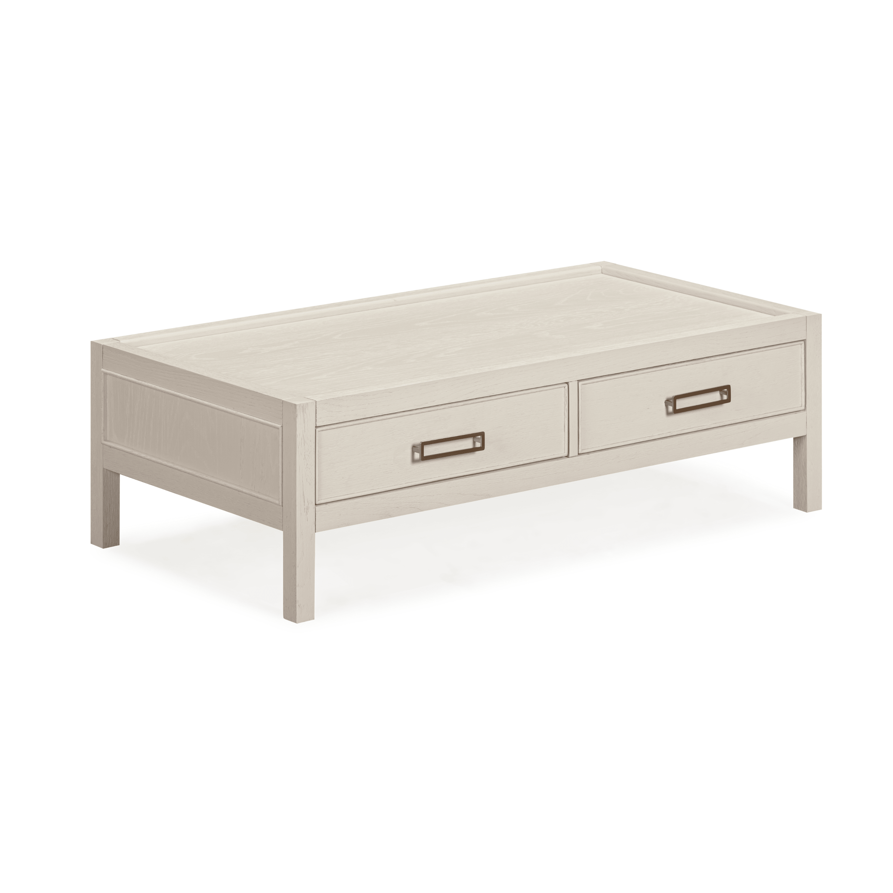 Cream Oak Veneer 2 Drawer Coffee Table