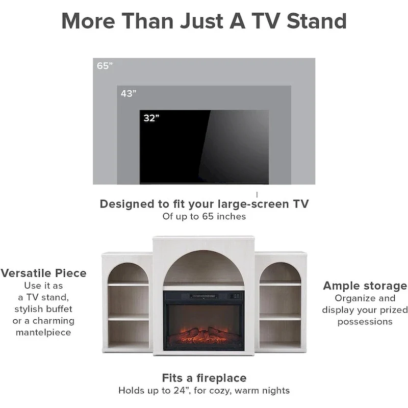 Mopio Blake Electric Fireplace Mantel TV Stand