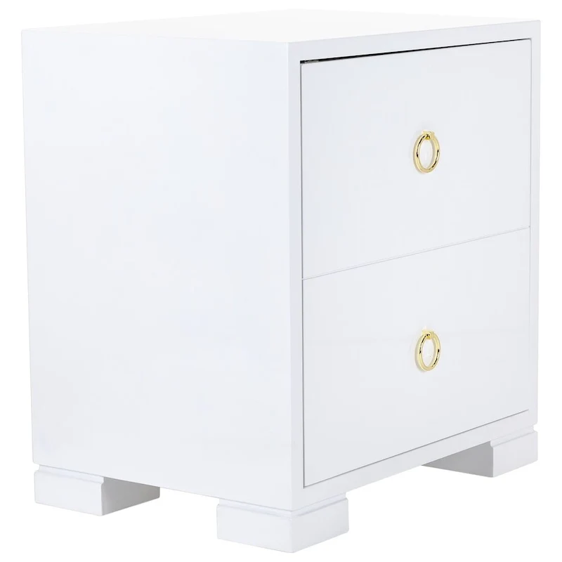 White and Gold Lacquer Chest - 24 W x 18 D x 26 H