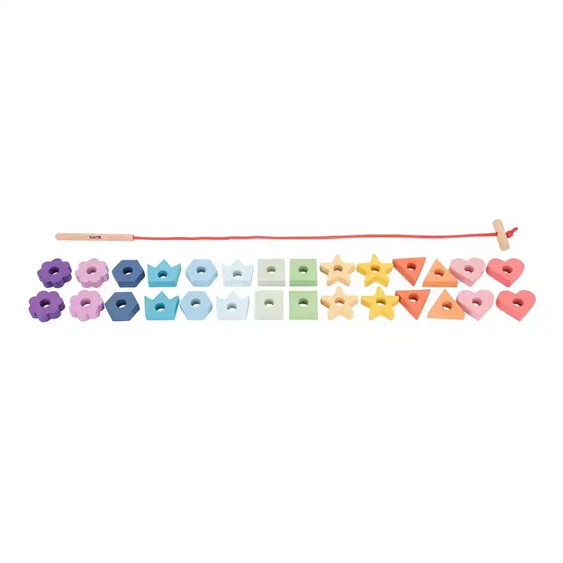 TickiT Rainbow Wooden Lacing Shapes