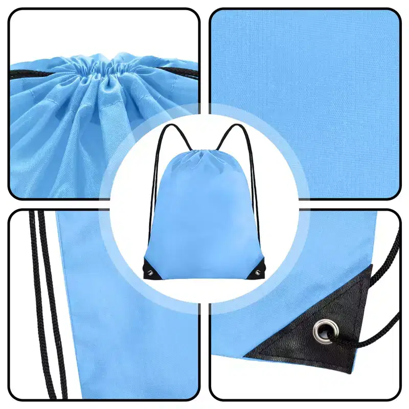 Narwey Drawstring Backpack Bulk 42 Pcs String Backpack Drawstring Bags Cinch Bag Sackpack (Sky Blue)
