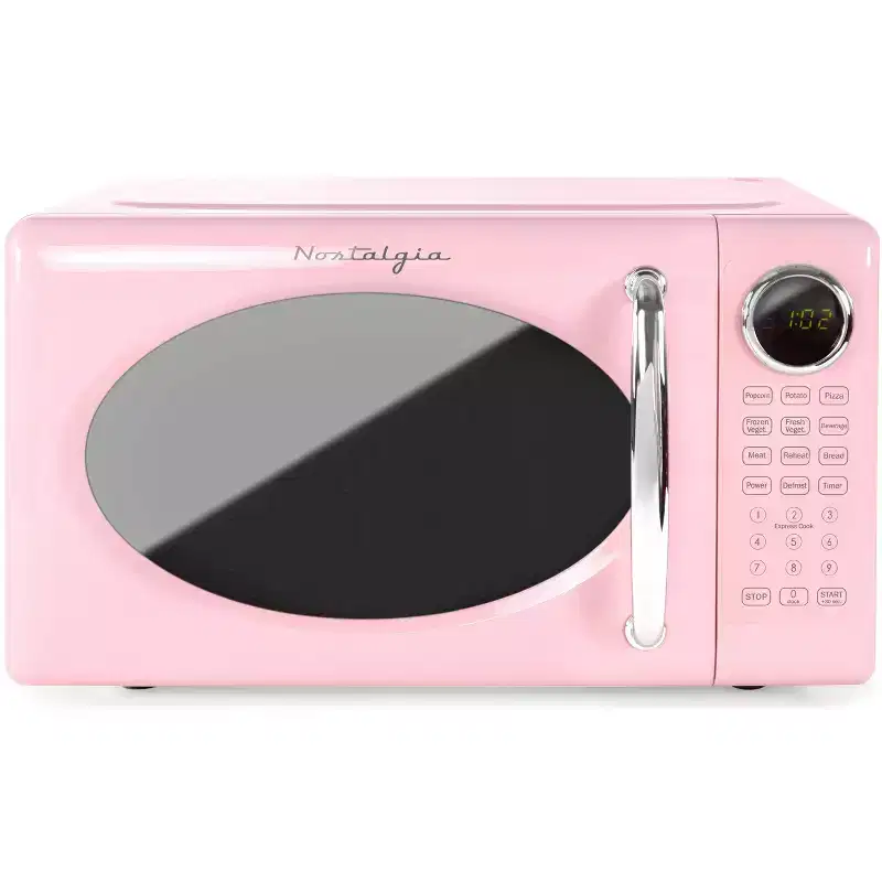Nostalgia Retro Compact 0.7 Cu Ft & 700-Watt Countertop Microwave Oven