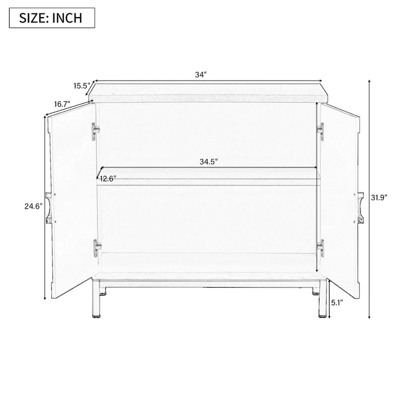 Simple Storage Cabinet Accent Cabinet with Solid Wood Veneer