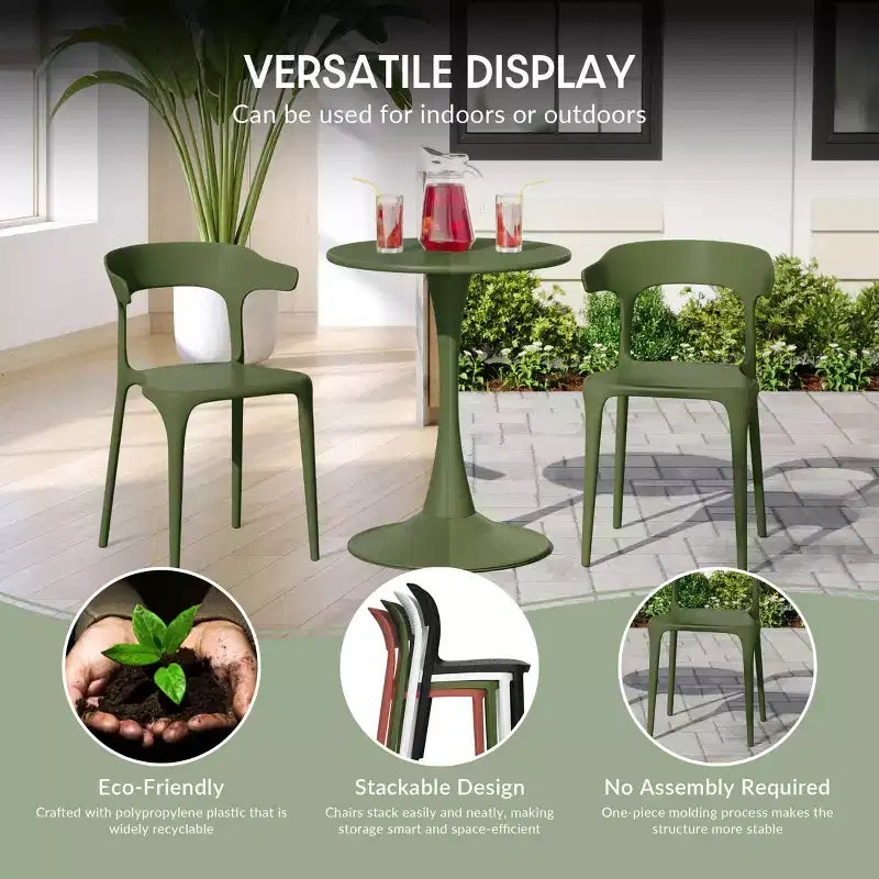 WestinTrends Playa 5-Piece Outdoor Metal Patio Dining Table Set With Stackable Patio Chairs