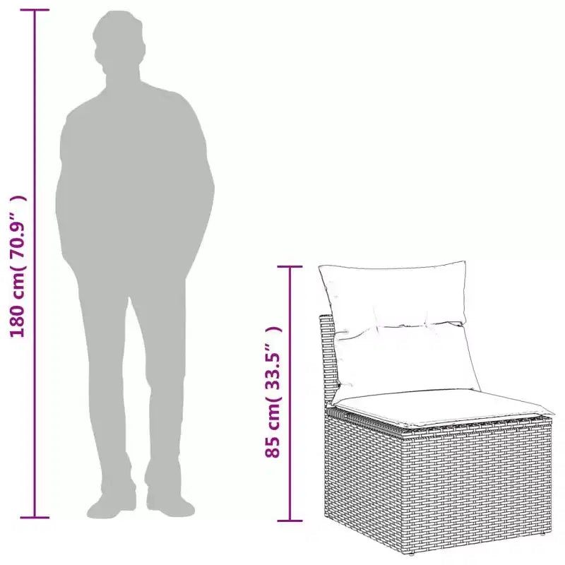 vidaXL Garden Sofa Set with Cushions Poly Rattan