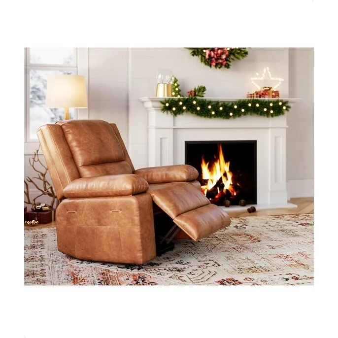 Faux Leather Power Lift Recliner, Heat & Massage, 1-Person �� Cognac / Coffee / Tan / Grey / Beige