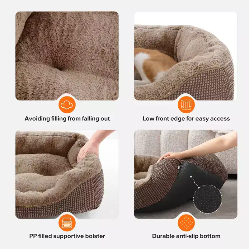 JOEJOY Dog Beds Orthopedic Warming Soft Sleeping Puppy Bed Durable Pet Bed with Anti-Slip Bottom