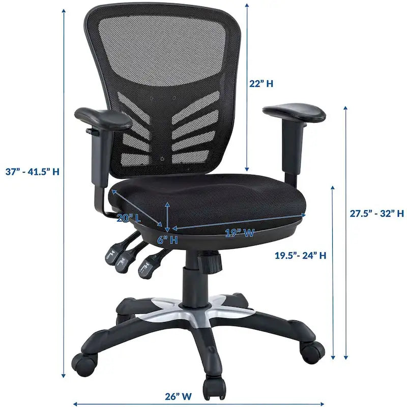 Ergonomic Mesh Office Chair with Adjustable Back & Armrests