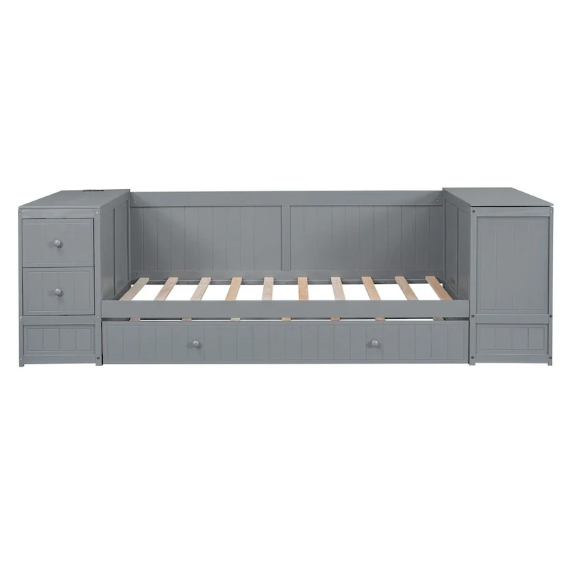 Twin Size Daybed with Storage Arms