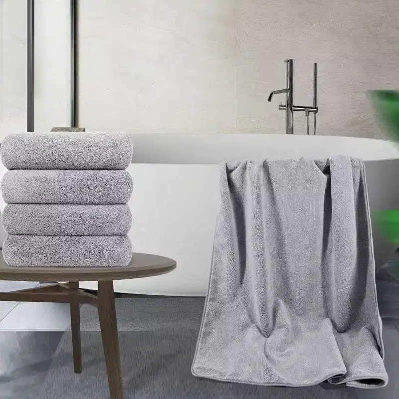 Microfiber Quick Dry Lint Free Bath Towel, 57x30in, 4 - Pack Gray