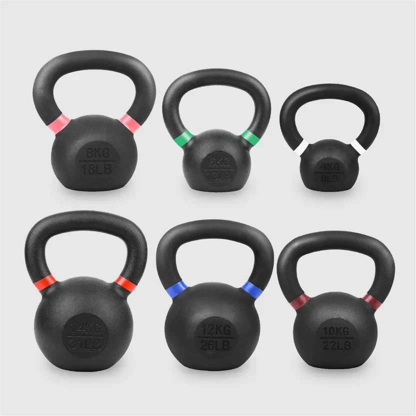 Cast Iron Kettlebells Set ¨C Solid Iron, Rust Resistant Coating, Ergonomic Grip ¨C Full Body Strength & Power Training ¨C Ideal for Home Gyms