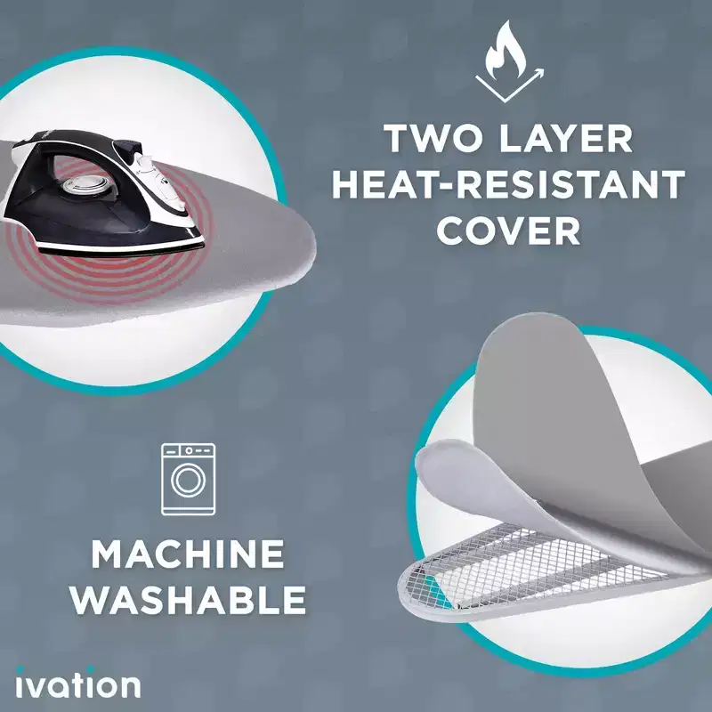 Ivation Ironing Board, Wall Mounted Ironing Board Cabinet W/Right Side Door & Release Lever, White