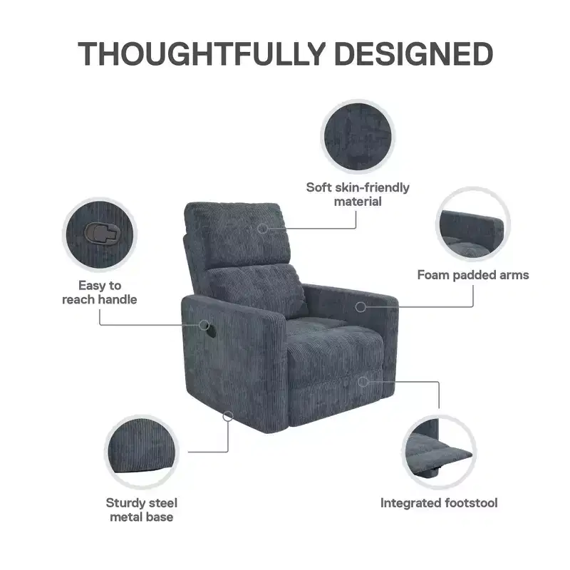 DHP Lukas Swivel Recliner Chair