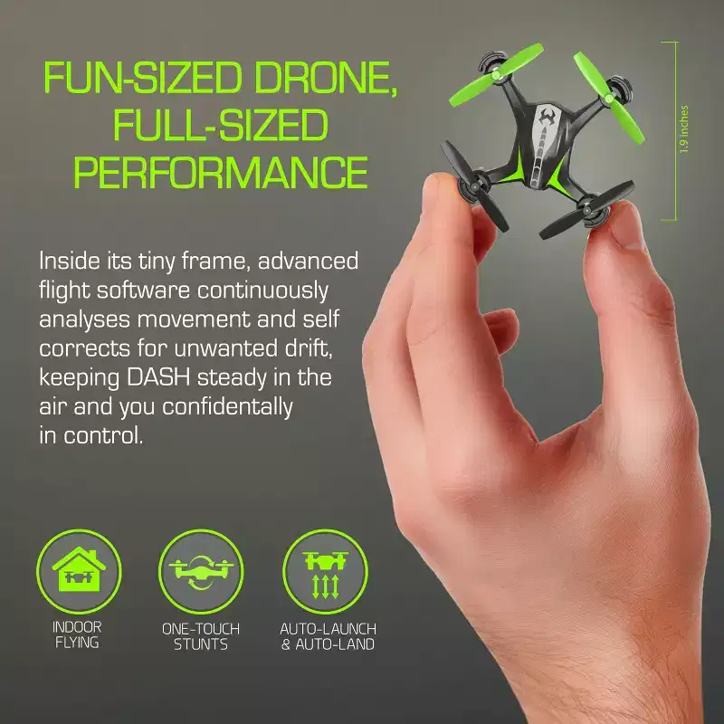 Sky Viper DASH Nano Drone: Remote Control, Beginner Skill Level, Indoor/Outdoor Use