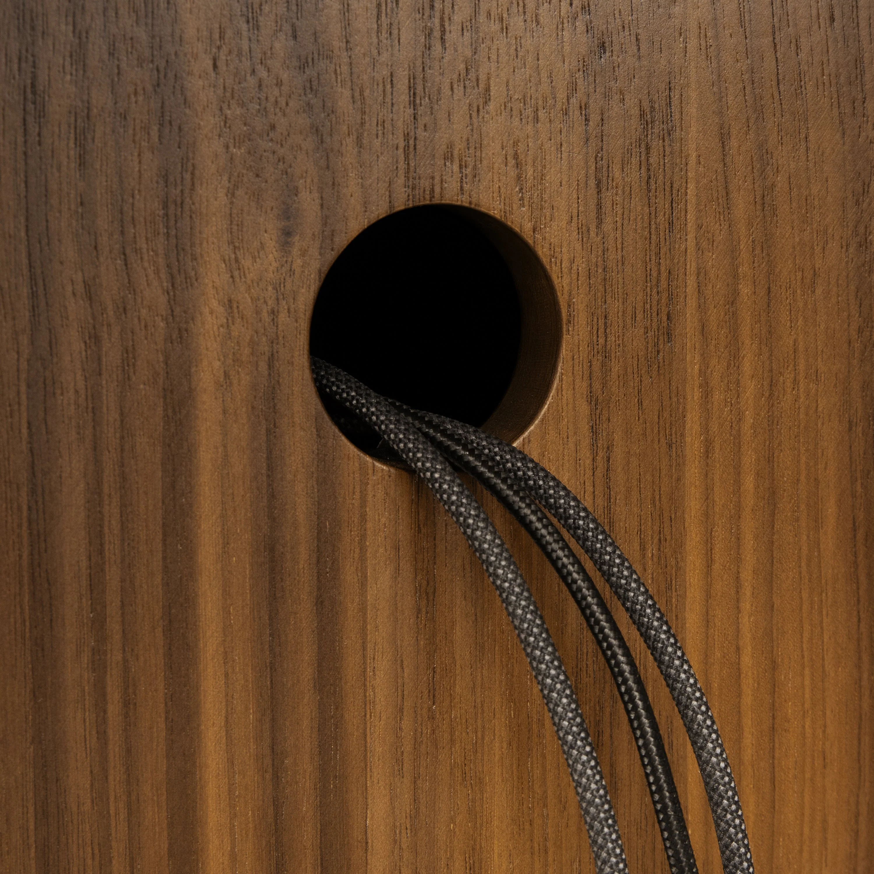 Mid-Century Modern Walnut Walnut Wood Nightstand with Solid Walnut