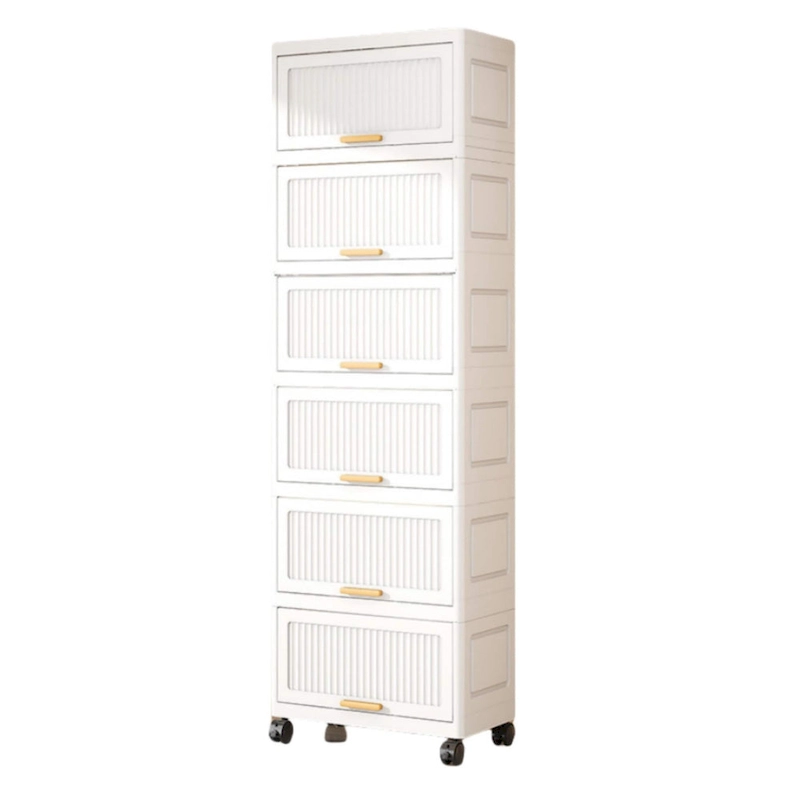 Kitchen Carts, Flip Open Storage Box With Wheels, Movable Storage Cabinet, Kitchen Shelf, Movable Storage Box-White