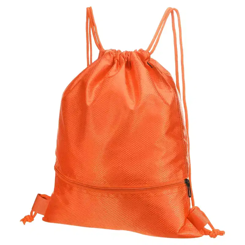Unique Bargains Waterproof Adjustable Zip Pocket Drawstring Backpack Bags for Women Men