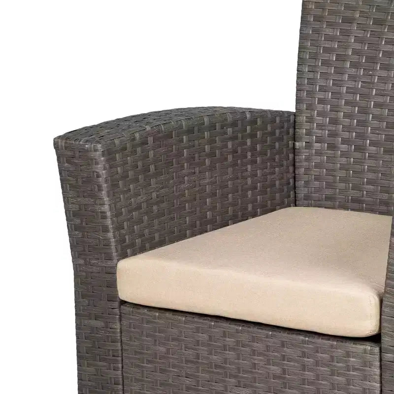 WestinTrends 4 Piece Outdoor Wicker Rattan Conversation Sofa set with Coffee table