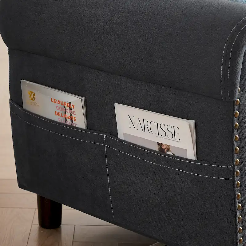 106.69 4 Seater L Shaped Reversible Sectional Sofa with Side Storage Bags