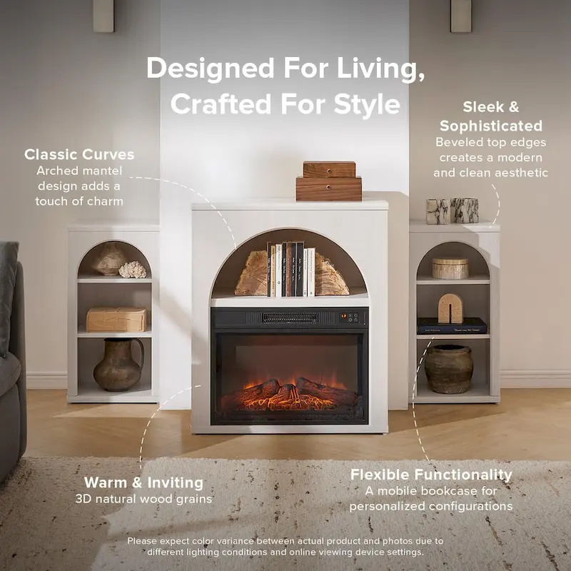 Mopio Blake Electric Fireplace Mantel TV Stand
