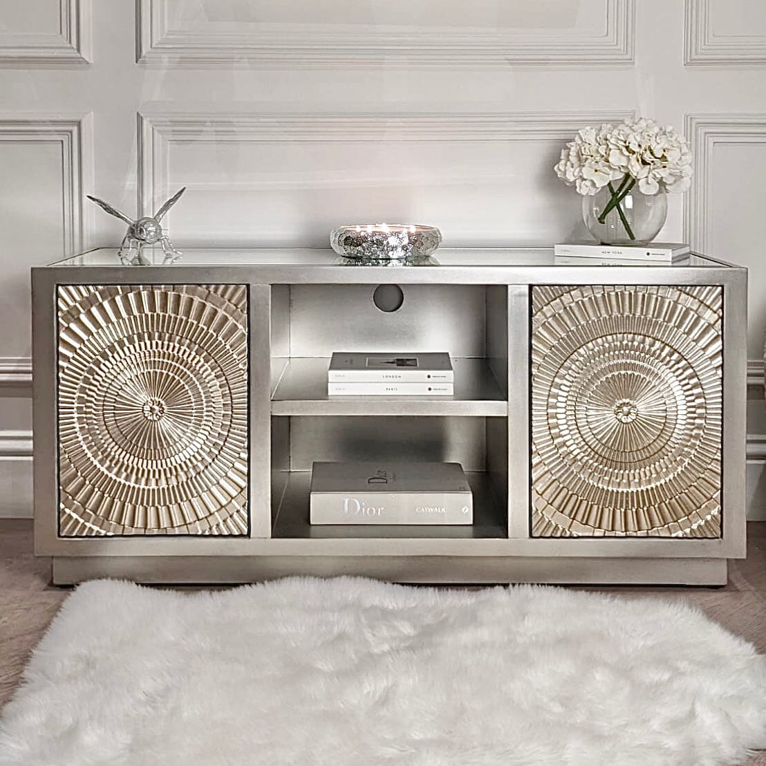Silver TV Unit