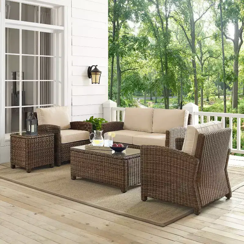 Bradenton 5pc Outdoor Wicker Conversation Set - Crosley