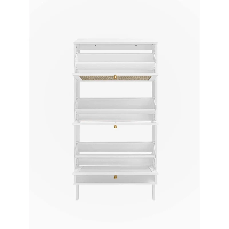Rattan 3-Door Shoe Rack