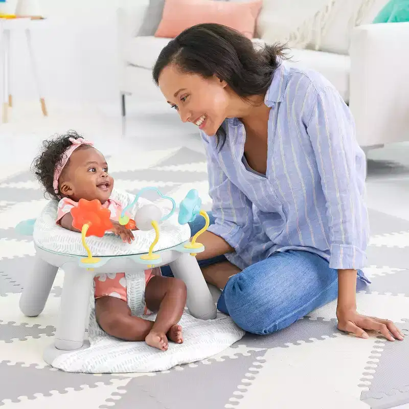 Skip Hop Baby Seat Silver Lining Cloud 2-in-1 Sit-up Chair & Activity Floor Seat - Gray