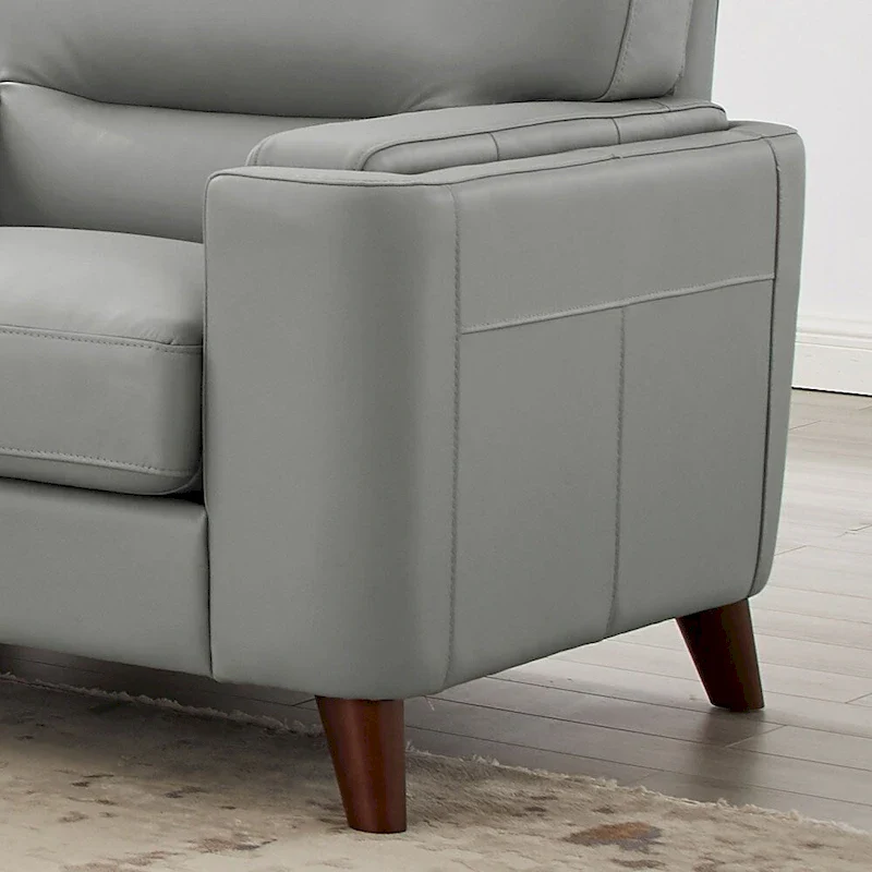 Hydeline Elm Top Grain Leather Chair With Feather, Memory Foam and Springs