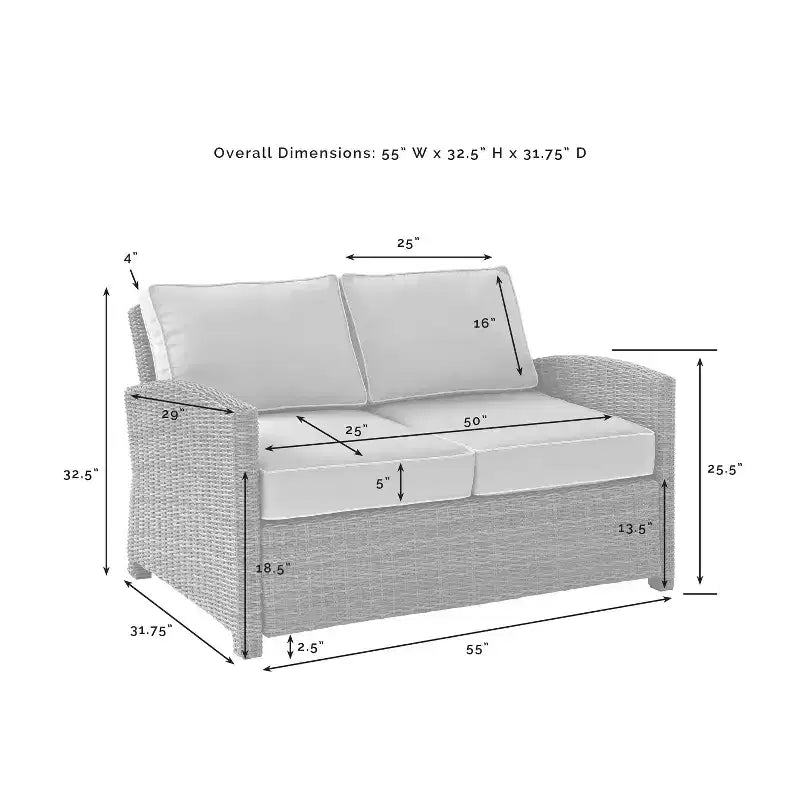 Bradenton 5pc Outdoor Wicker Conversation Set with Fire Table - Crosley