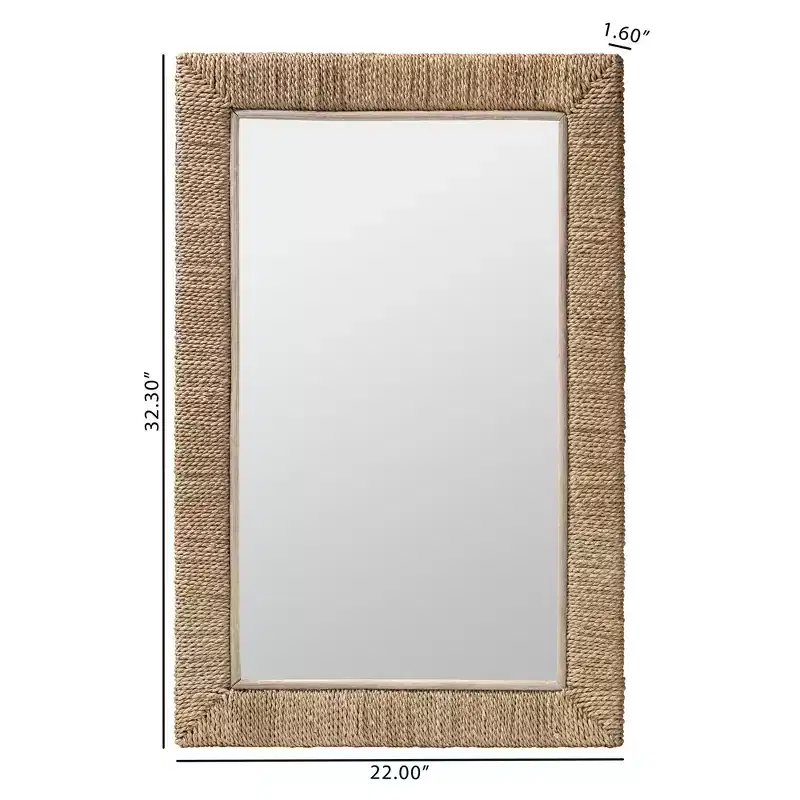 Natural Seagrass Rectangular Wall Mirror